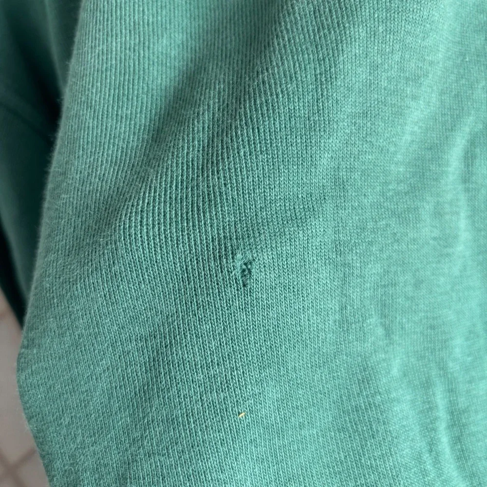 Vintage Jantzen Mens Green Long Sleeve Polo‎ Sweatshirt Made in USA Size M FLAW